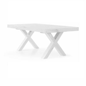 Tavolo bianco frassinato in stile moderno, in mdf laminato