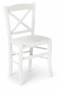 Coppia sedie, arte povera, in legno massello con rifinitura in bianco opaco