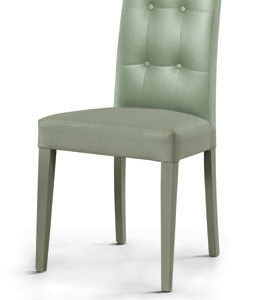 Coppia sedie con seduta e schienale in ecopelle tortora, stile moderno, con gambe in legno