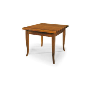 Tavolo allungabile a libro, stile classico, in legno massello e mdf con rifinitura “Bassano”
