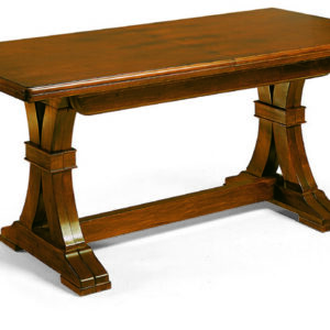 Tavolo in stile classico, in legno massello e mdf con rifinitura in noce lucido
