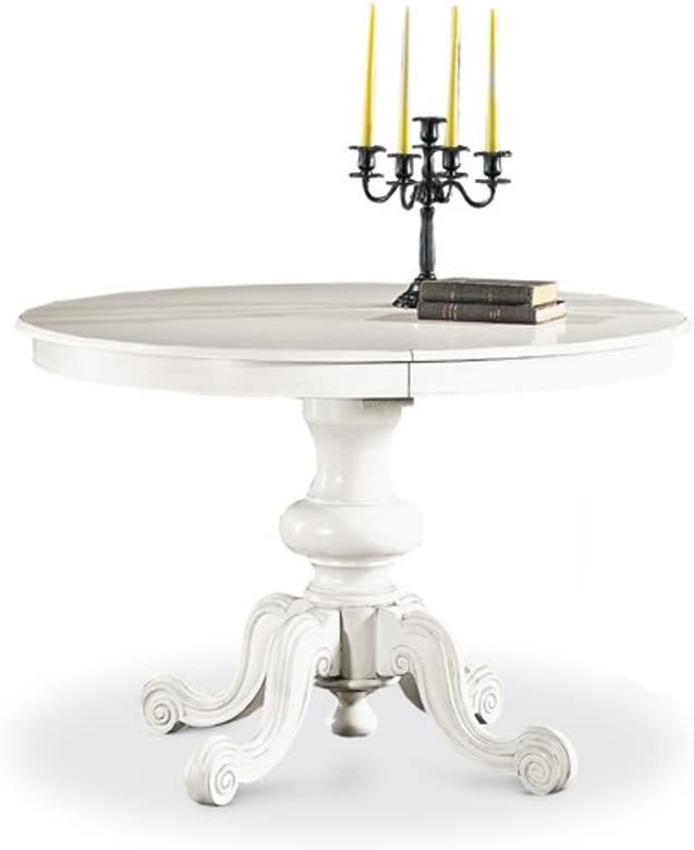 Tavolo con 1 allunghe da 38 cm, Arte povera, in Legno massello e MDF - Mis.  120X120 Chiuso - Casa Più Shop Arredamento
